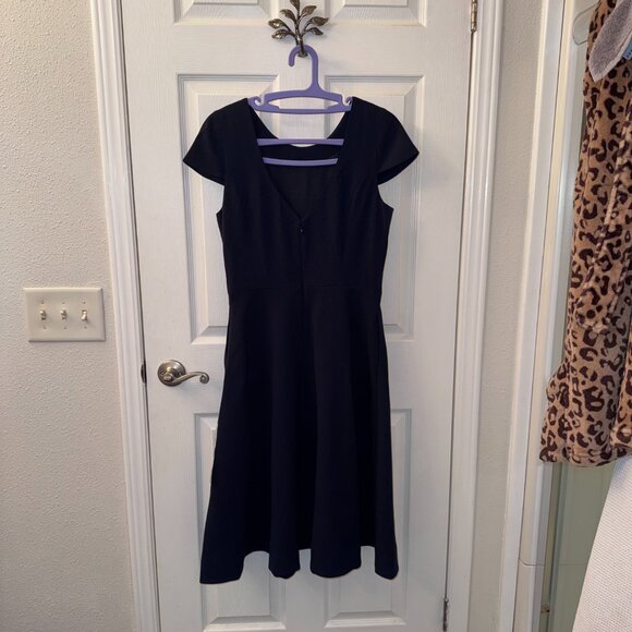 Dress the Population Livia Cap Sleeve Fit & Flare Dress - Midnight  Blue/Navy - M